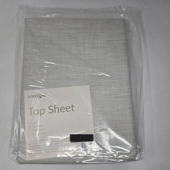 EARTHING GROUNDING BEIGE FLAT BED SHEET 98% COTTON 2% AGFLEX SILVER SIZE KING - Picture 1 of 9